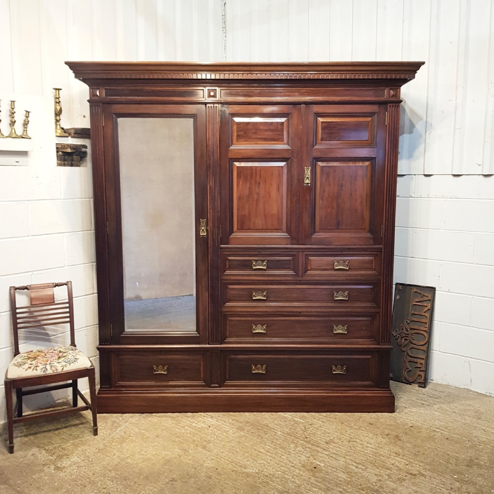antique gillows of lancaster mahogany compactum wardrobe c1880