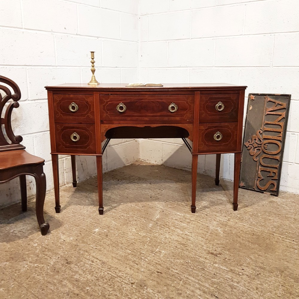 antique edwardian mahogany inlaid desk c1900