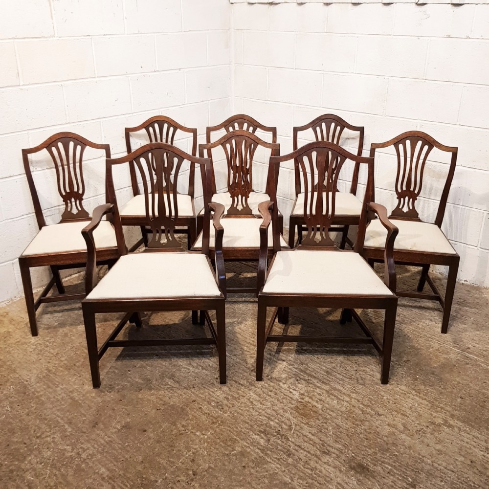 antique 18th century set eight mahogany dining chairs c1780