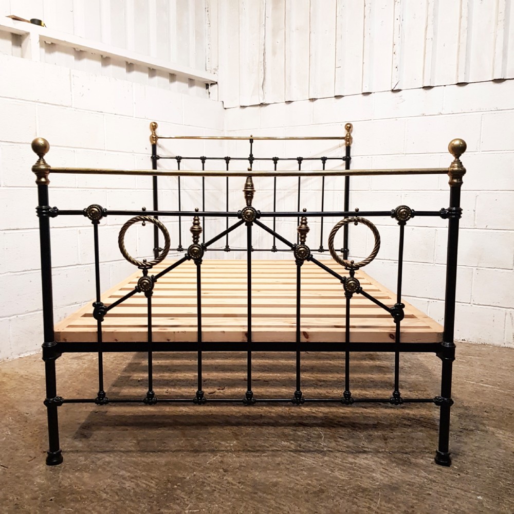 antique victorian brass iron double bed c1880
