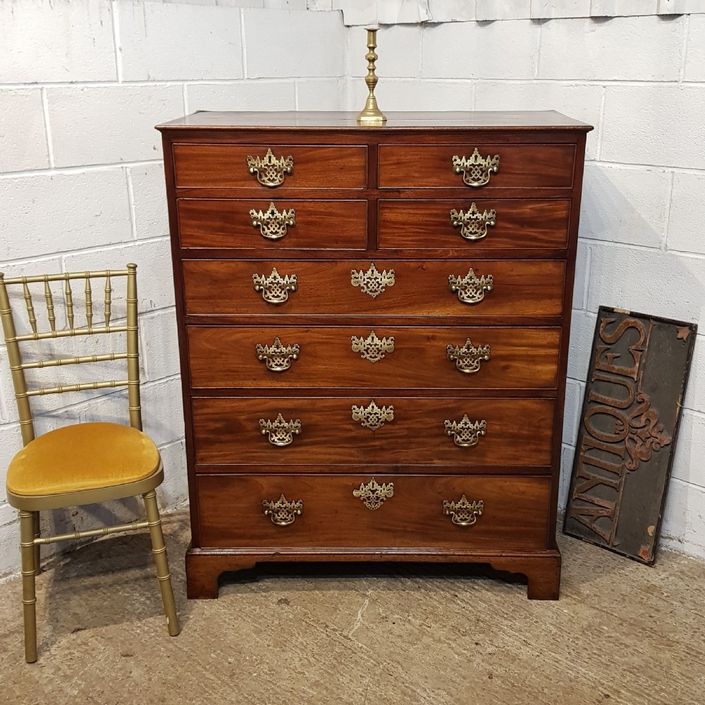 an antique george 111 six height mahogany tallboy chest c1780