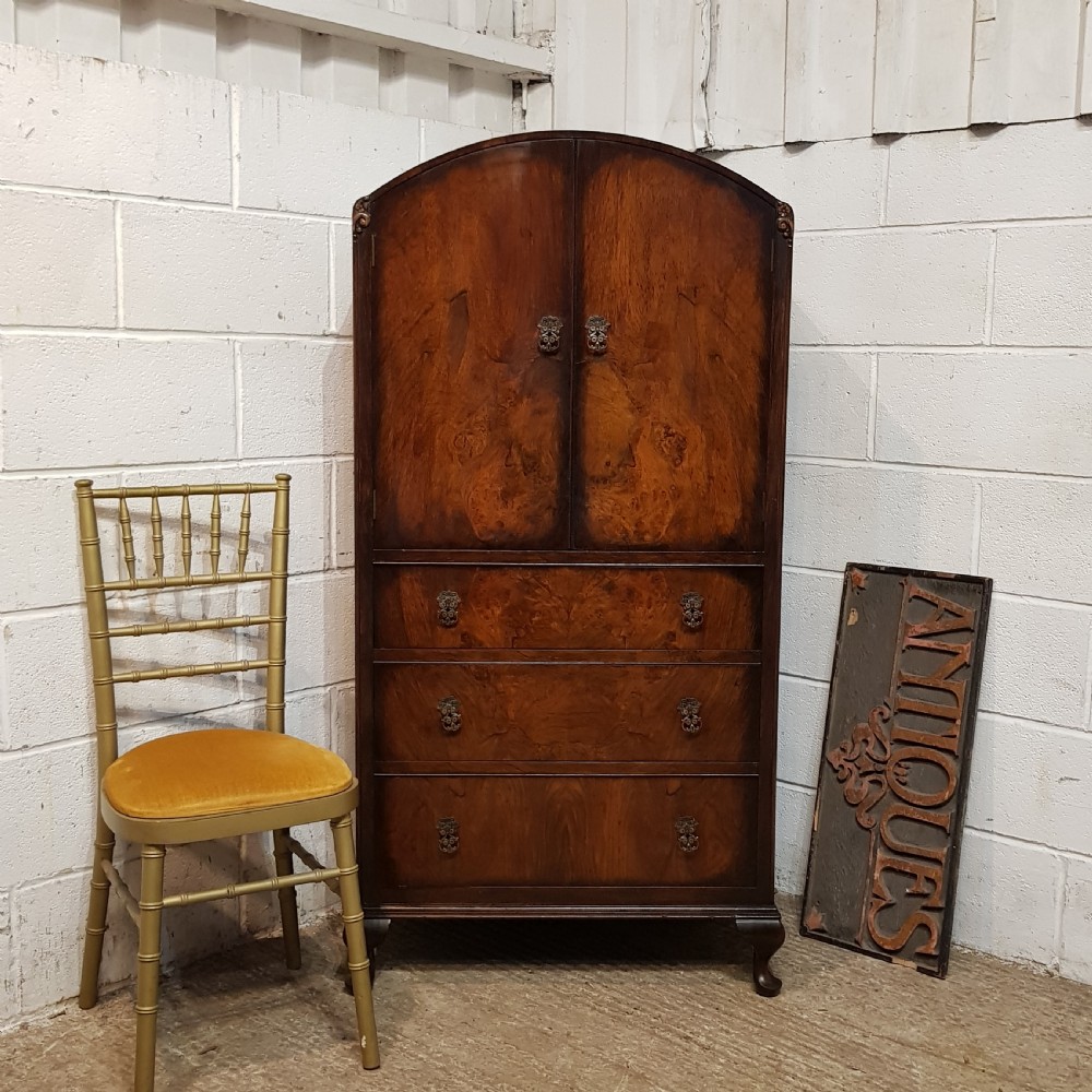 a beautiful 1920's burr walnut tallboy