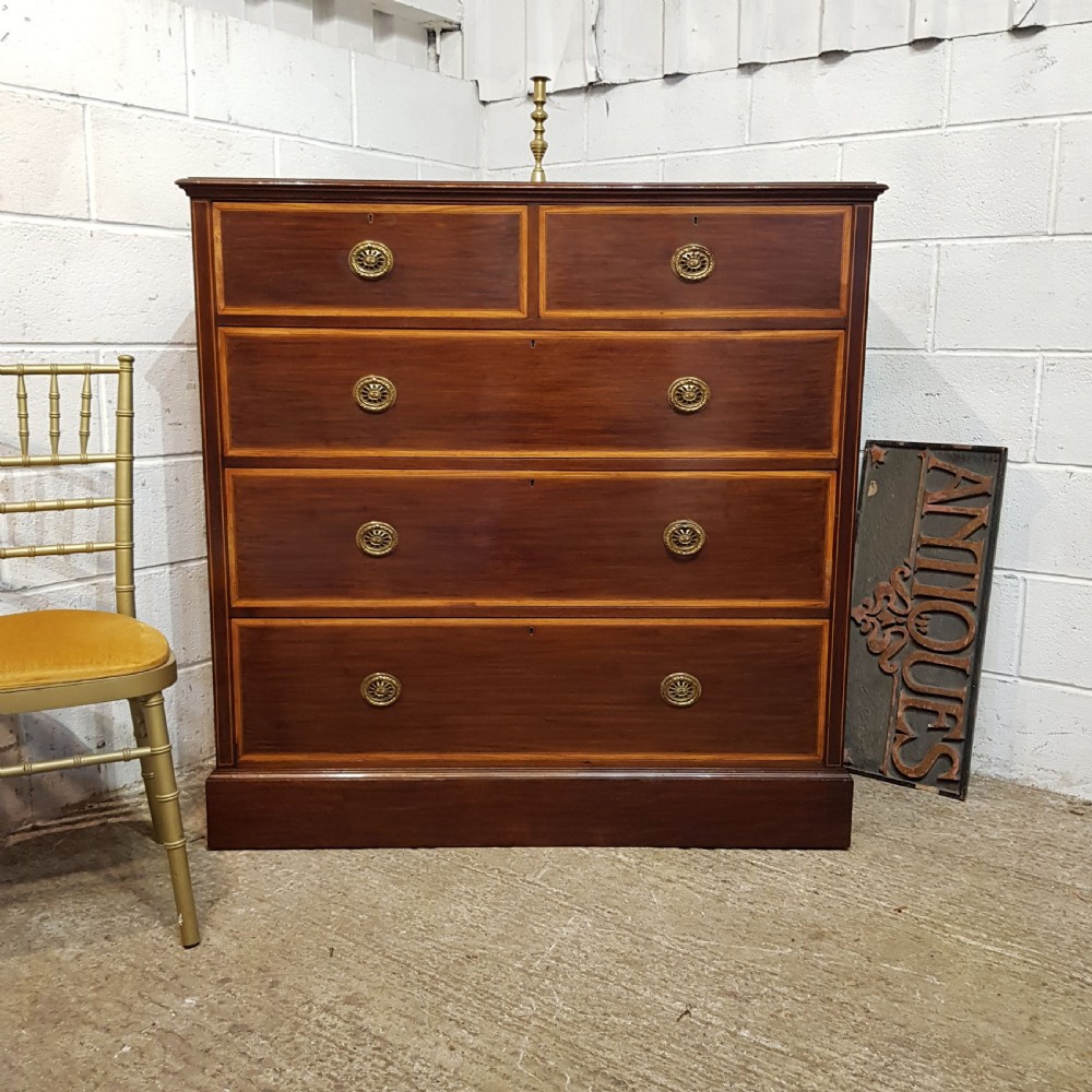 an edwardian 4 height mahogany chest of drawers by robinsons of newcastle c1900