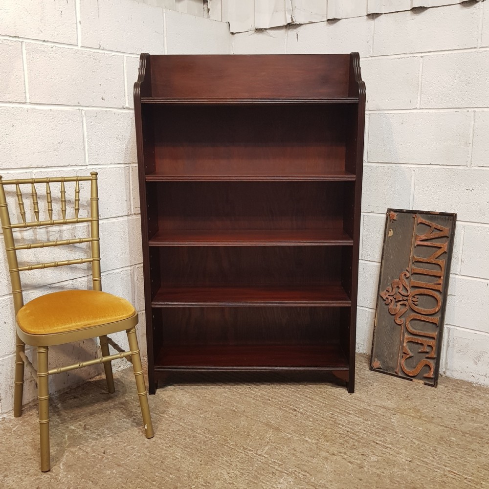 an edwardian mahogany open bookcase c1900