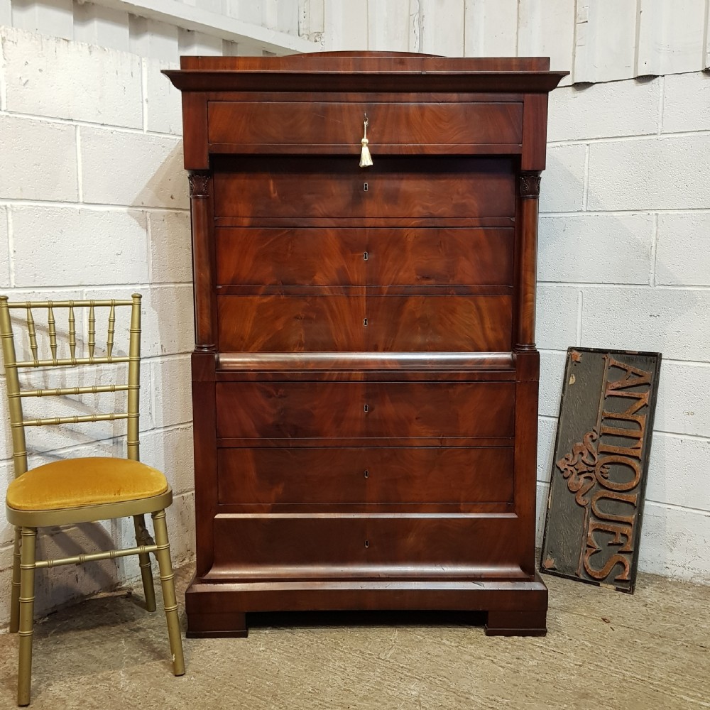 an antique bidermere tall chest secretaire c1880