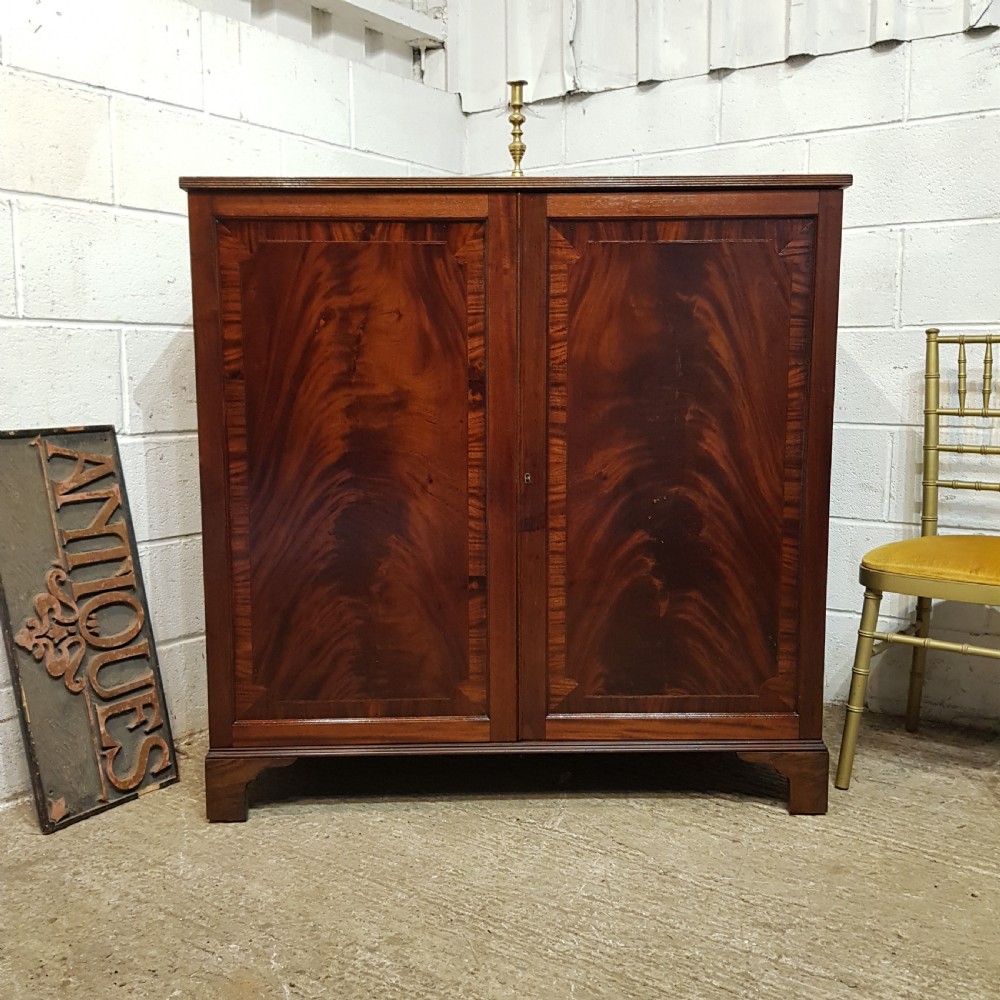 an antique regency mahogany dwarf linen press c1800