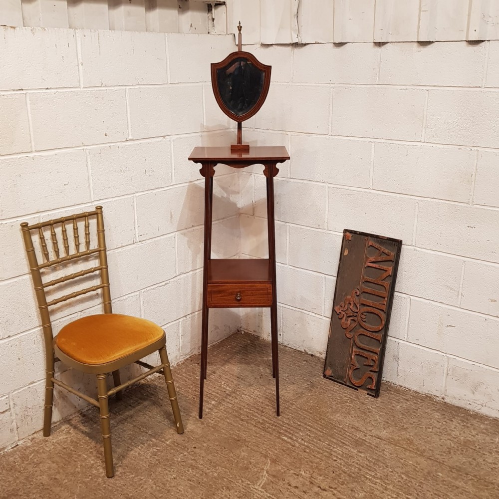 AN EDWARDIAN MAHOGANY SHAVING STAND C1900 an edwardian mahogany shaving stand c1900