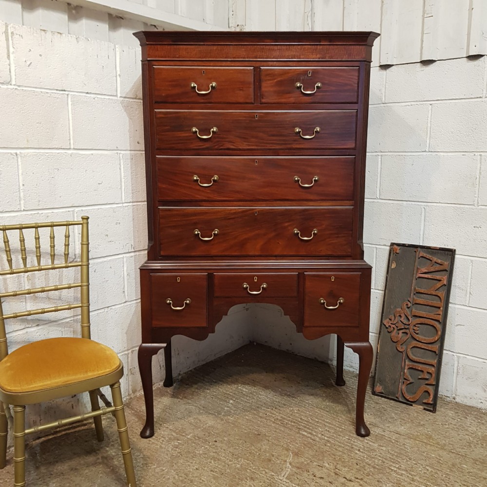 AN EDWARDIAN MAHOGANY CHEST OF DRAWERS ON STAND C1900 an edwardian mahogany chest of drawers on stand c1900