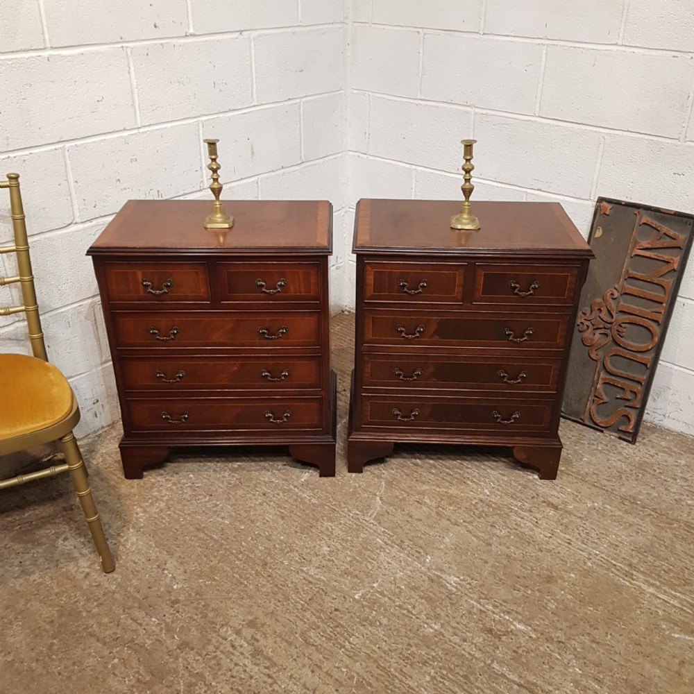 A PAIR OF MAHOGANY BEDSIDE CHESTS C1920 a pair of mahogany bedside chests c1920