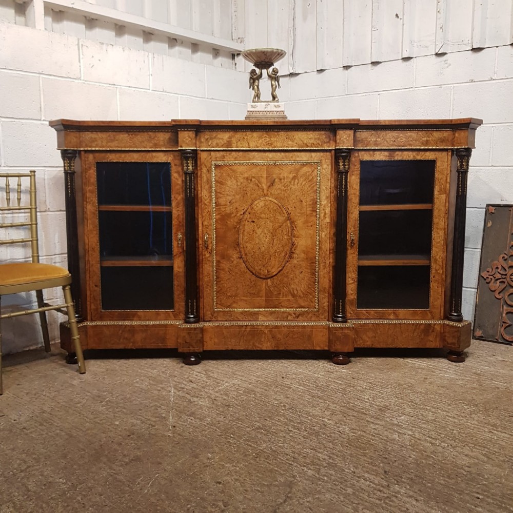 a victorian burr walnut credenza c1880