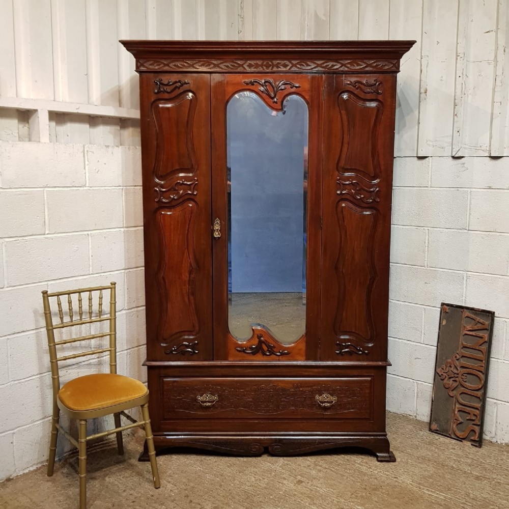 an edwardian mahogany art nouveau wardrobe c1900