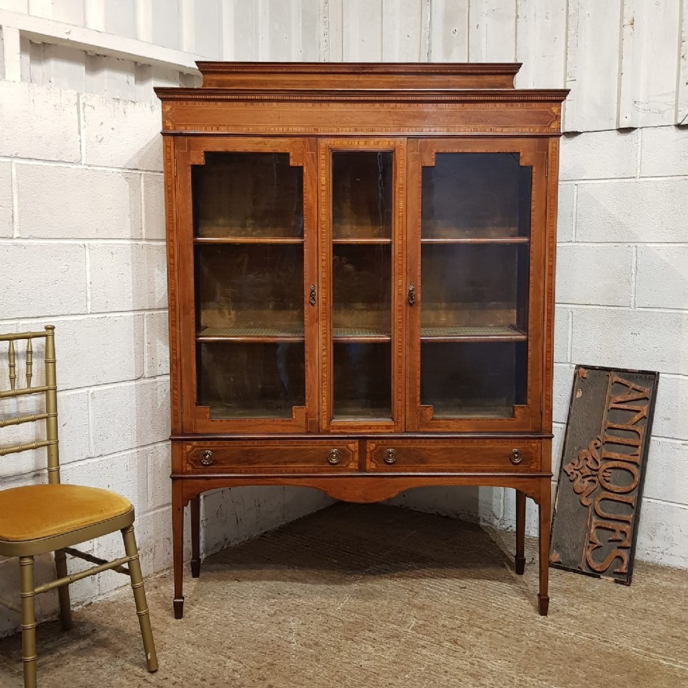 an edwardian mahogany display cabinet c1900