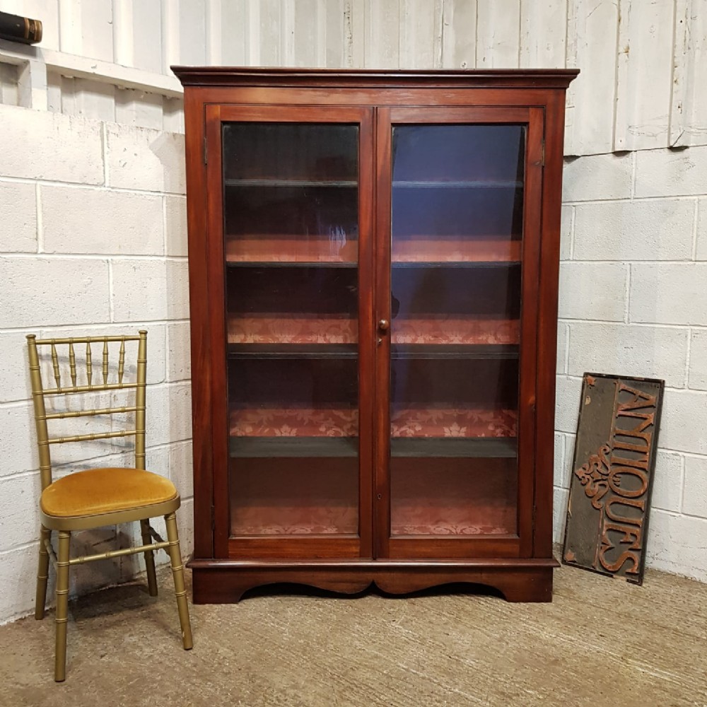 a late victorian mahogany glazed bookcase c1880
