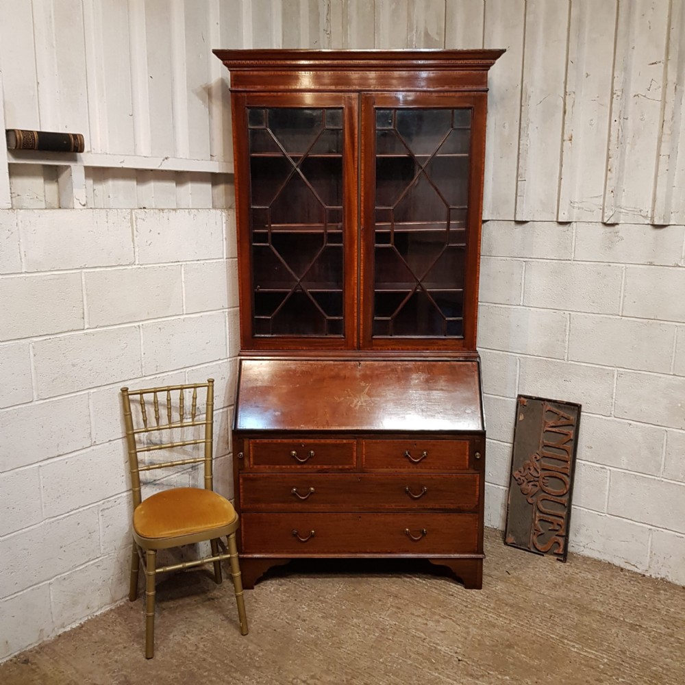an edwardian mahogany bureau bookcase c1900