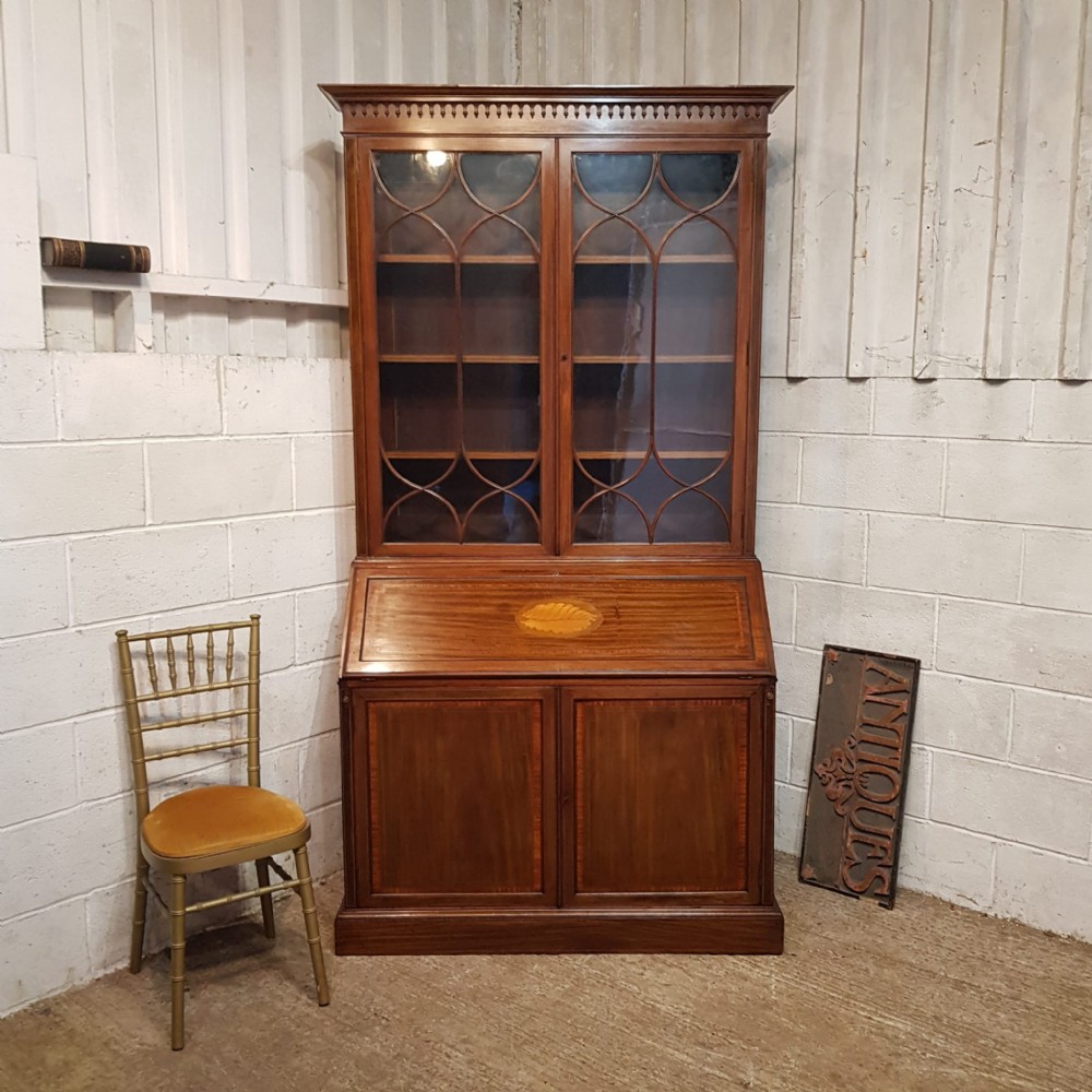an edwardian mahogany bureau bookcase c1900