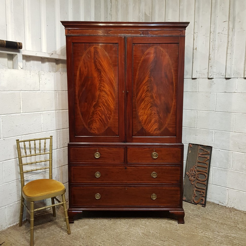 a george 3rd mahogany clothes press c1790