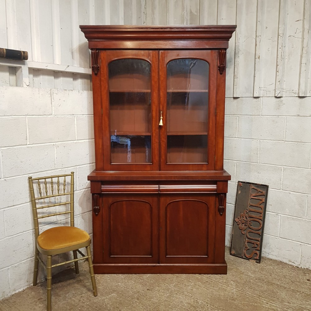 a victorian mahogany library bookcase c1880
