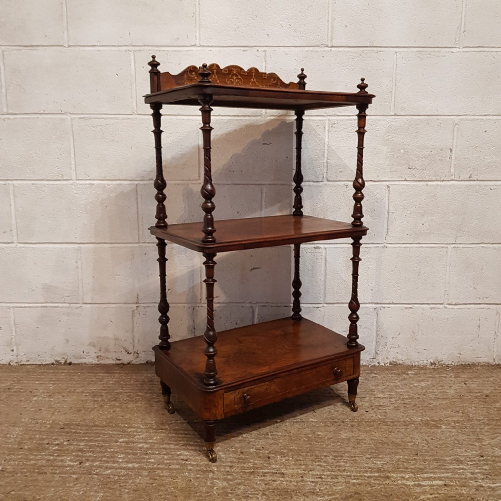 a victorian burr walnut wot not c1880