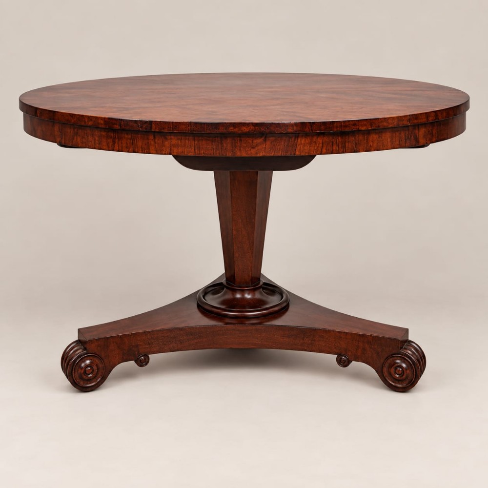 a william 4th rosewood round tip top dining table c1830