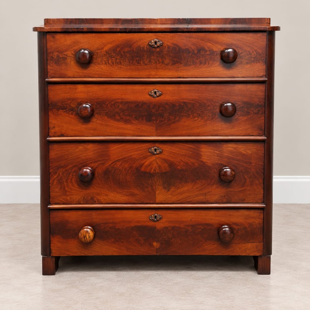 a victorian mahogany biedermeier 4 height chest of drawers c1860