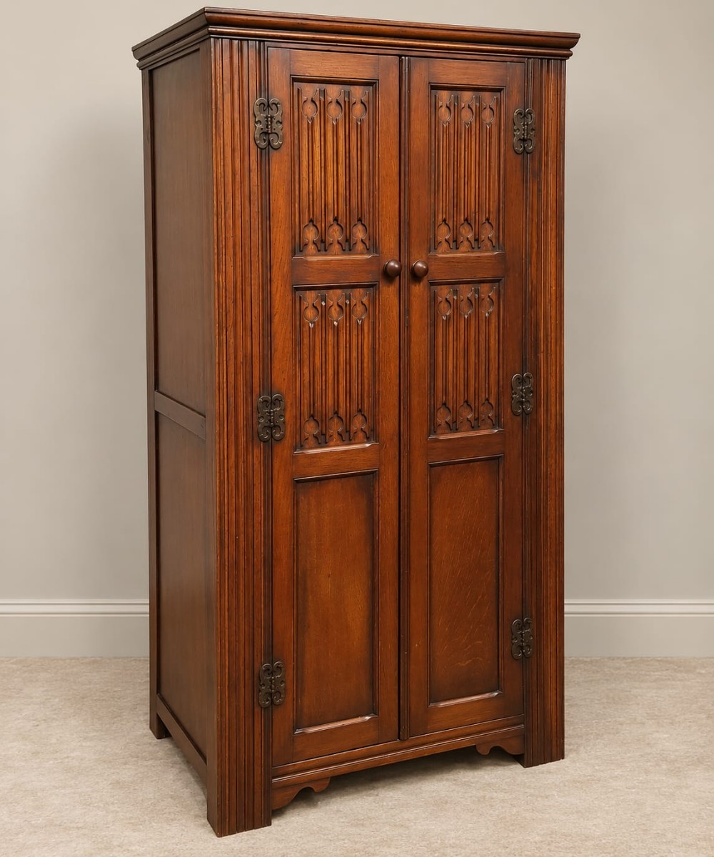 a small oak double wardrobe c1920
