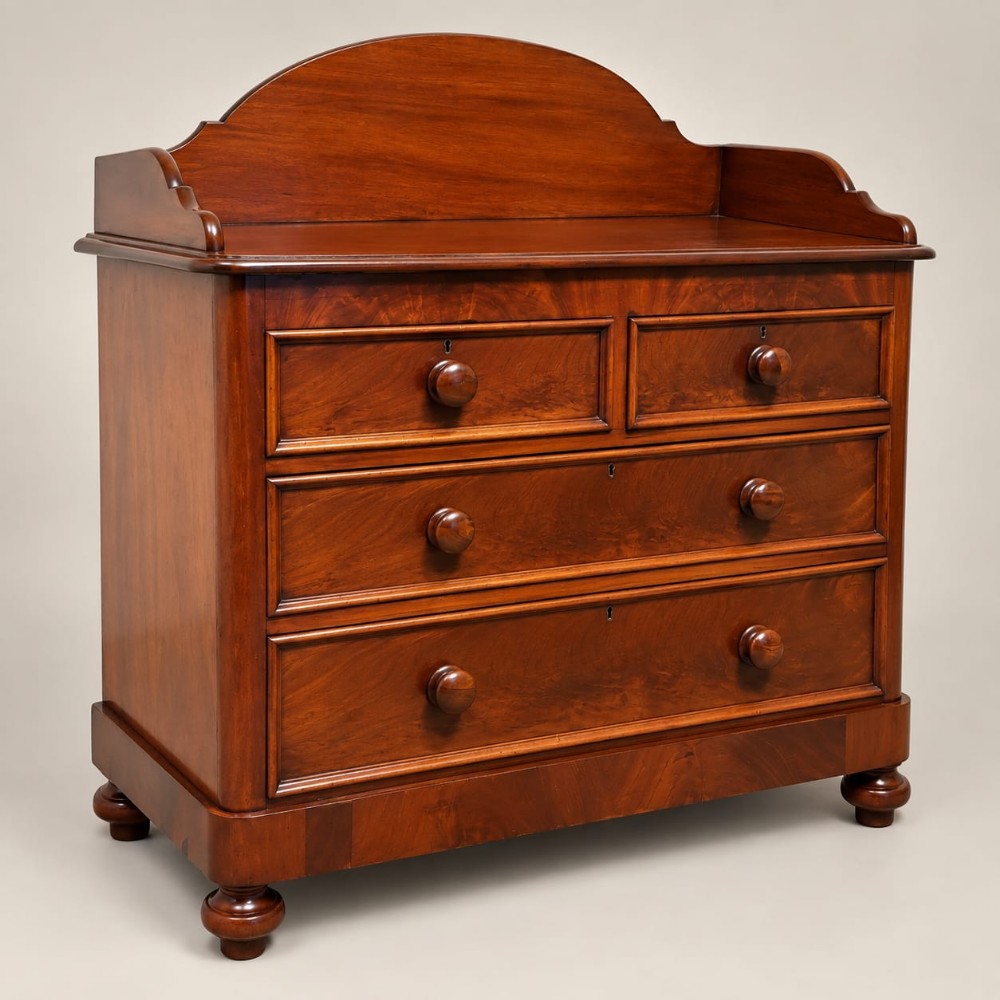 a victorian mahogany 3 height dressing chest c1880