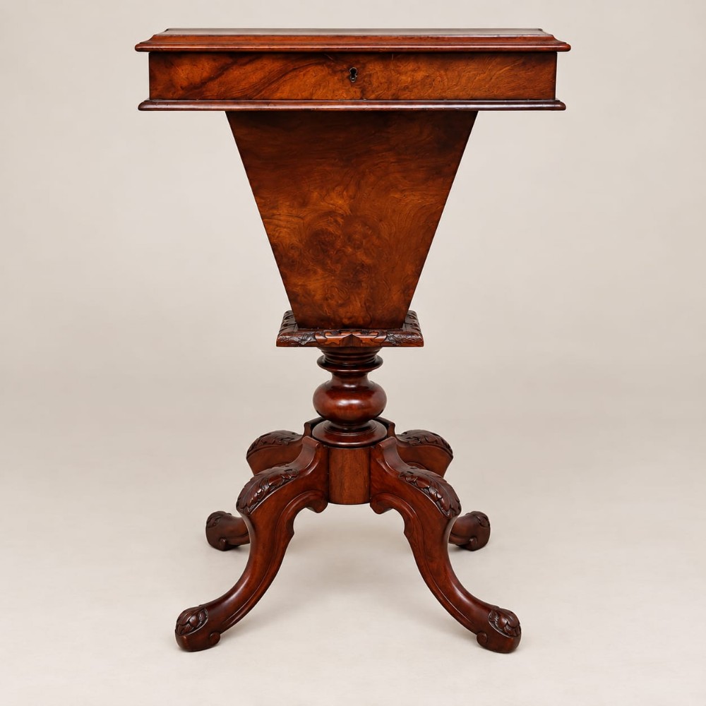 a victorian walnut work table c1880