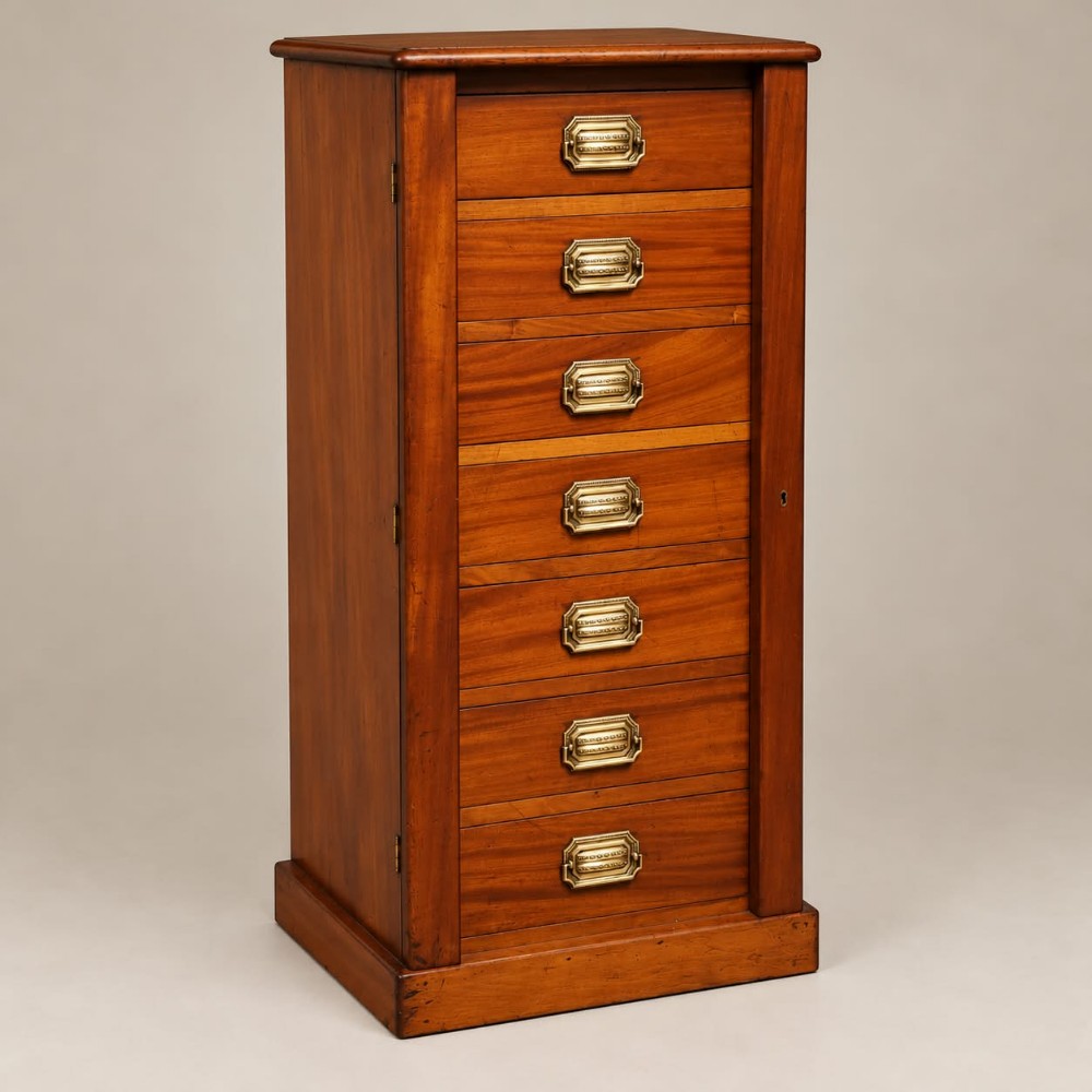 a mahogany wellington chest c1900